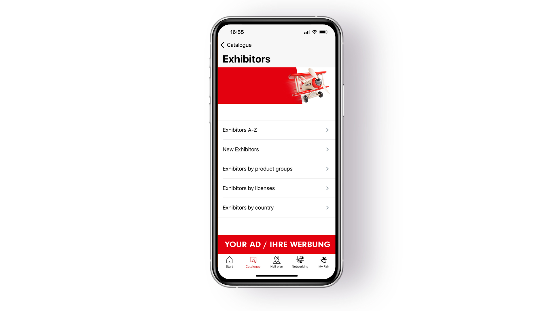 Button banner "Exhibitors A-Z"