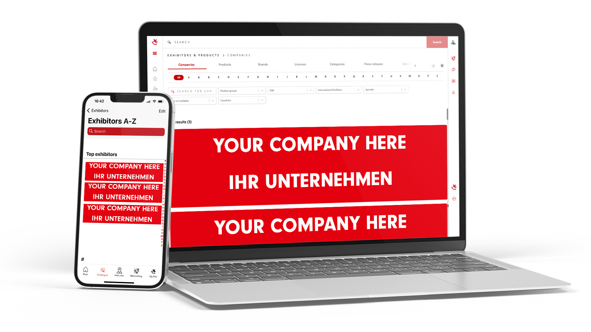 Top-of-the-List Platzierung im Ausstellerverzeichnis A-Z Top-of-the-List Platzierung im Ausstellerverzeichnis A-Z
