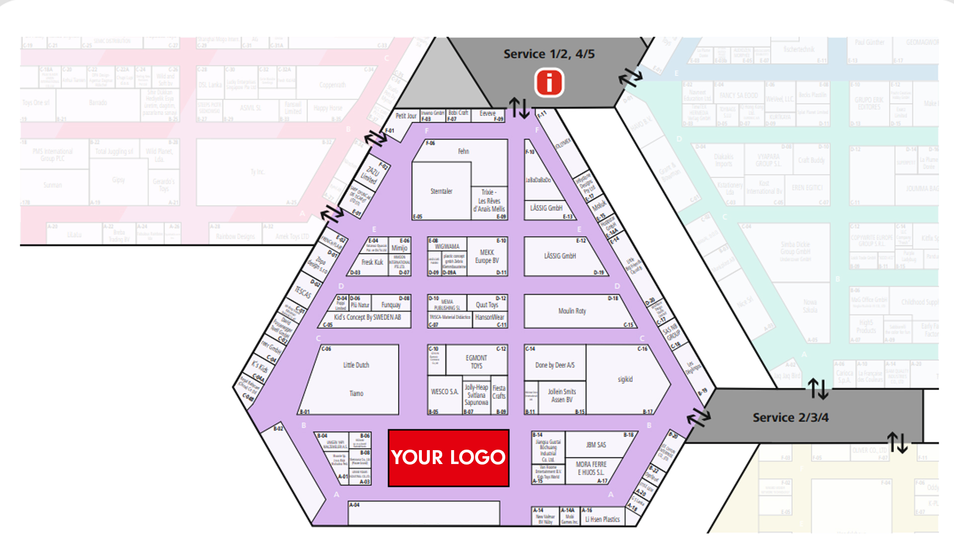 Logo im Stand auf Hallenplan (print)